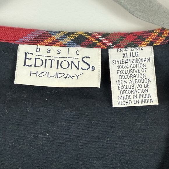 Vtg Basic Editions Christmas Sweater Vest Womens XL Snowmen Embroidered Sequin - Picture 4 of 7